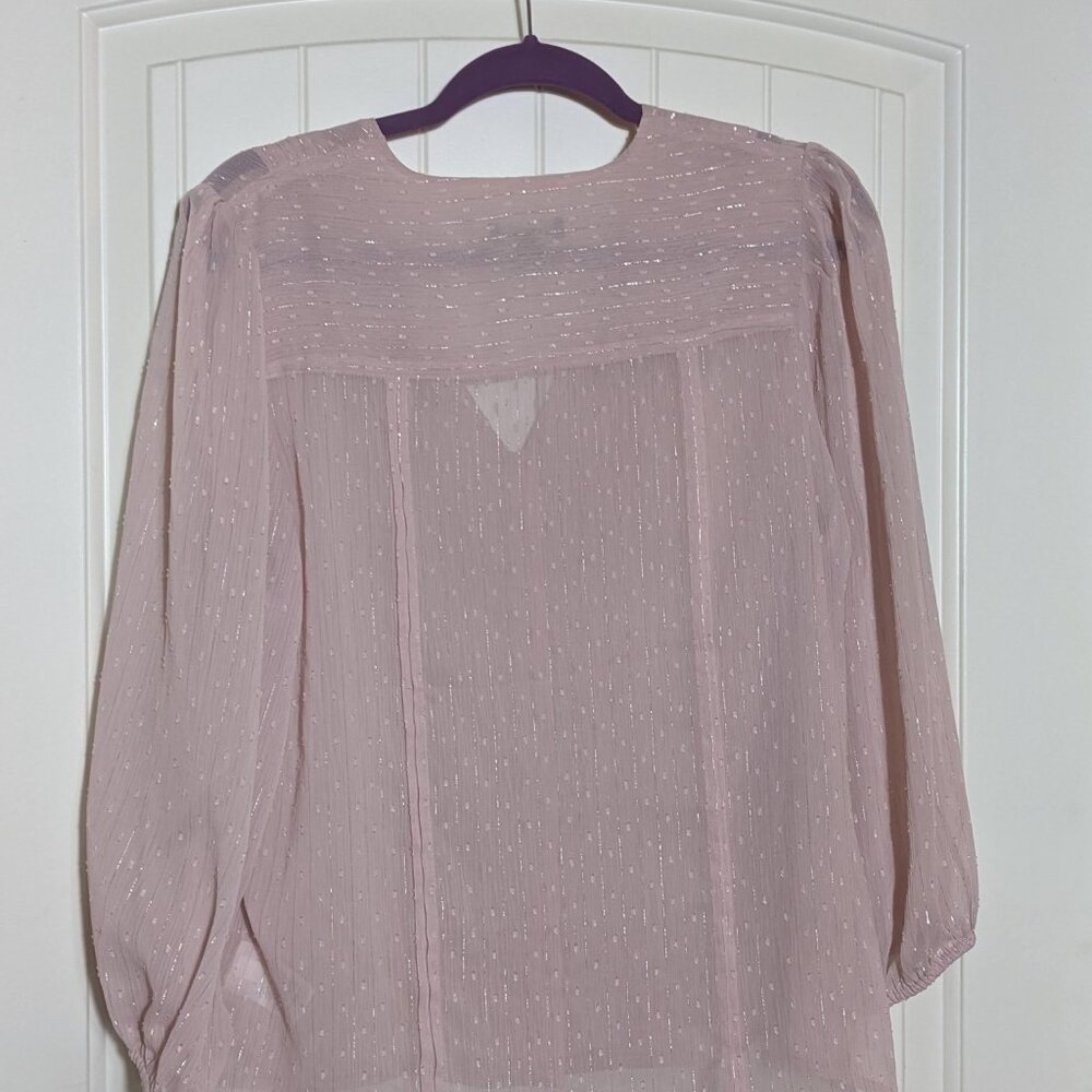 NWOT Express Metallic Pleated Button Front Shirt (Medium) - Picture 4 of 4